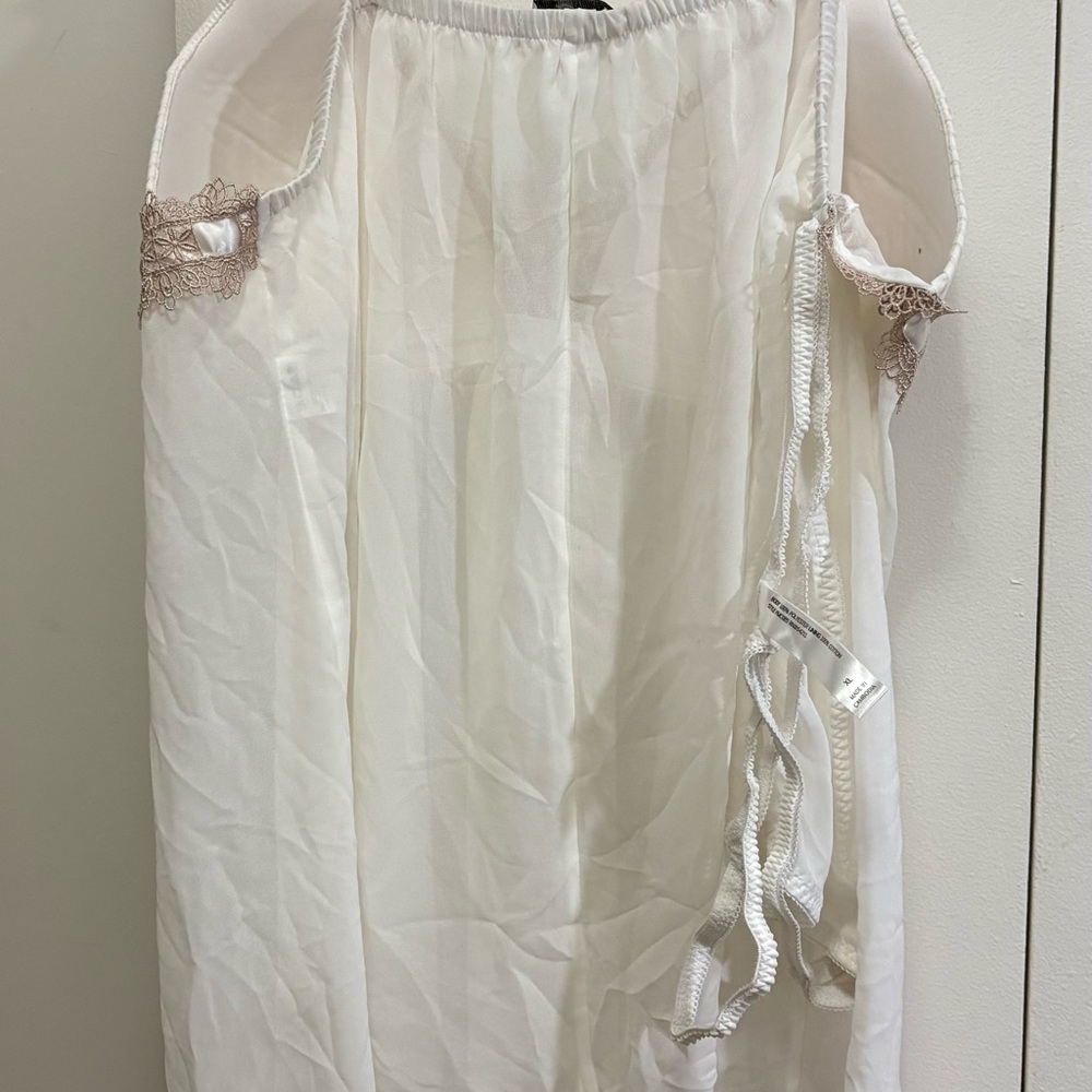Linea Donatella Cream and Brown Lace Chemise - Picture 7 of 7